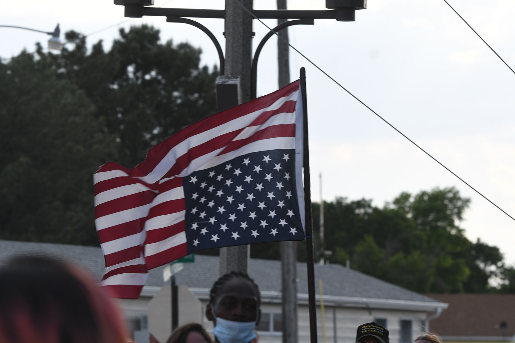 Upside-down American flag